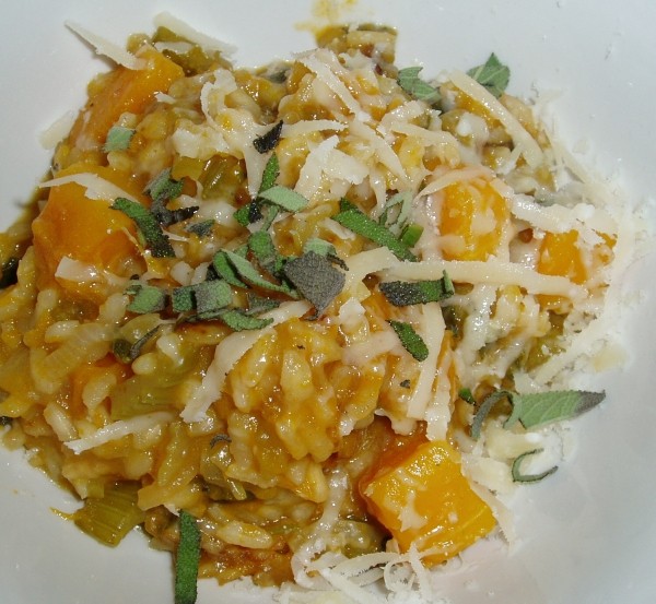 Pumpkin and sage risotto