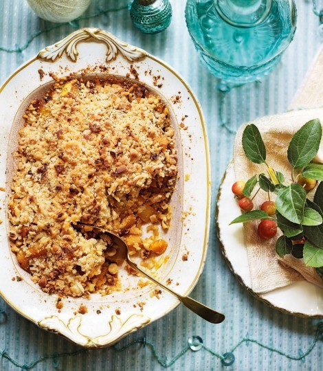 Pumpkin and swede crumble
