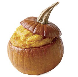 Pumpkin and sweet potato purée with orange and thyme