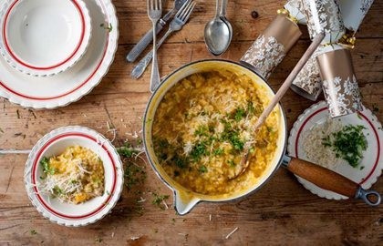 Pumpkin and turkey risotto