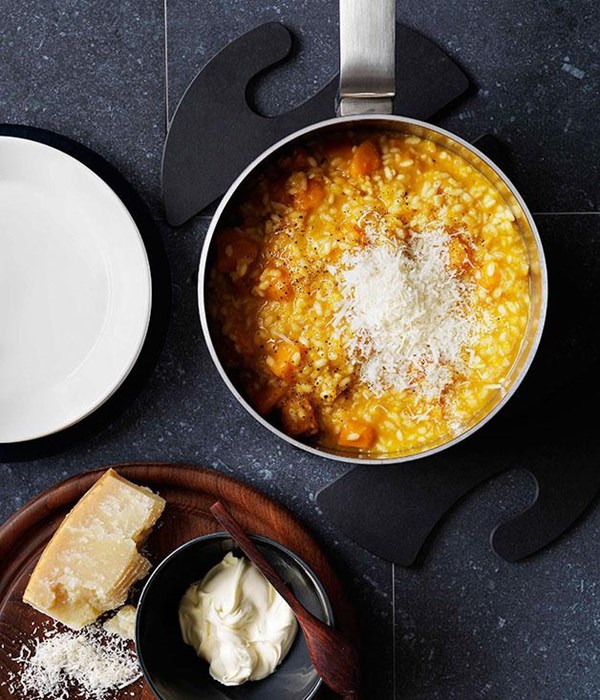 Pumpkin and vermouth risotto with Parmesan and mascarpone