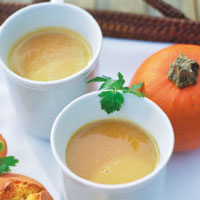 Pumpkin, apple and cider soup