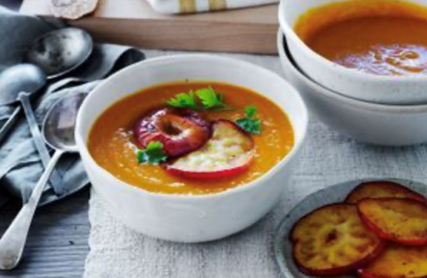 Pumpkin, apple and ginger soup [Mickey Robertson]
