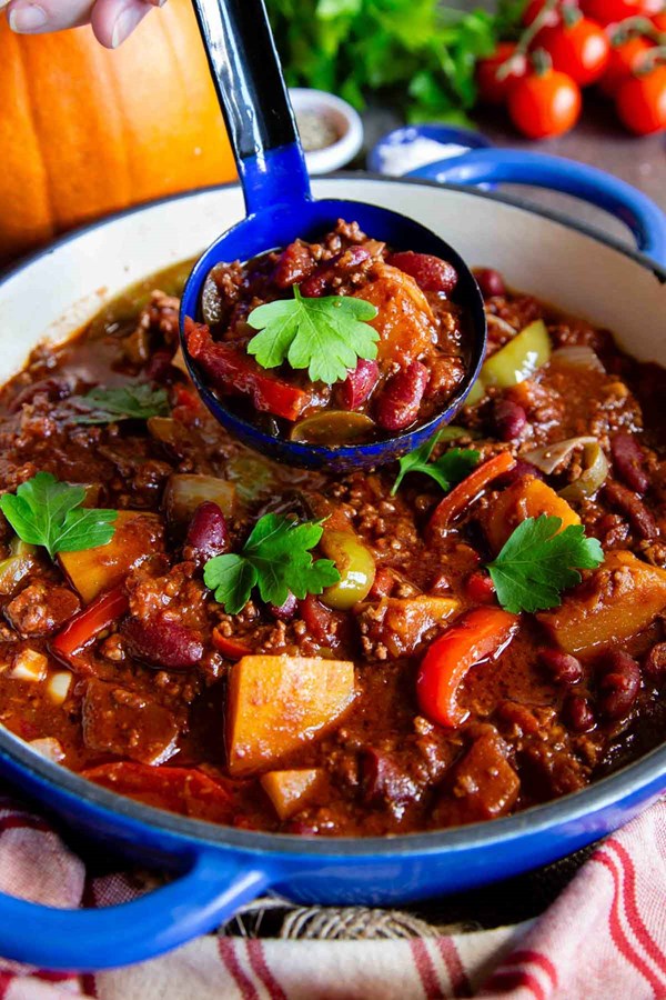 Pumpkin beef chilli