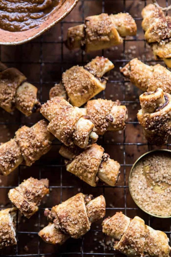Pumpkin butter rugelach cookies