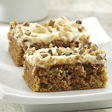 Pumpkin cake bars with cream cheese frosting