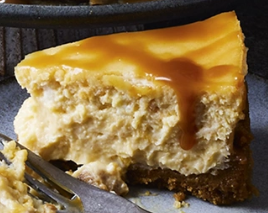 Pumpkin, caramel & ginger baked cheesecake