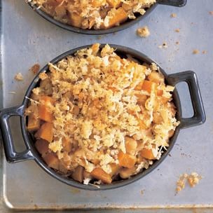 Pumpkin cassoulet with caramelized onions and roasted garlic