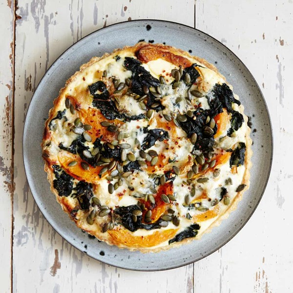 Pumpkin, cavolo nero and Gorgonzola tart