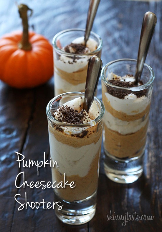 Pumpkin cheesecake shooters