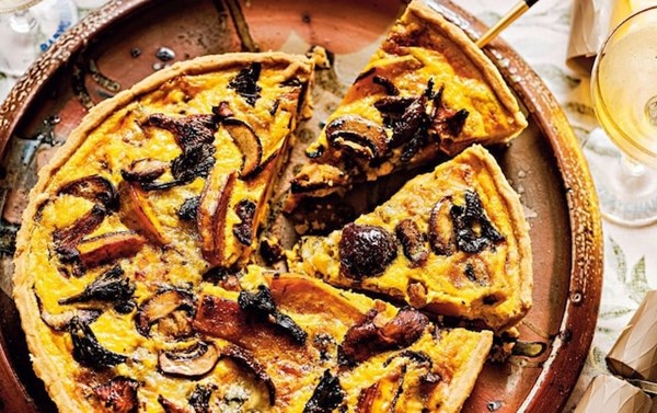 Pumpkin, chestnut and Stilton tart