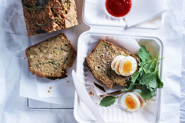 Pumpkin, chickpea & quinoa loaf with crispy sage