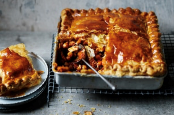 Pumpkin, chickpea and feta pie