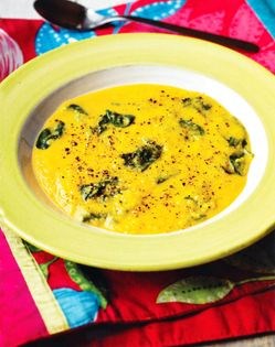 Pumpkin, chickpea and spinach soup