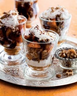Pumpkin, chocolate & walnut puddings