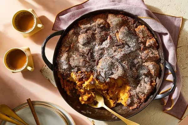 Pumpkin chocolate bread pudding