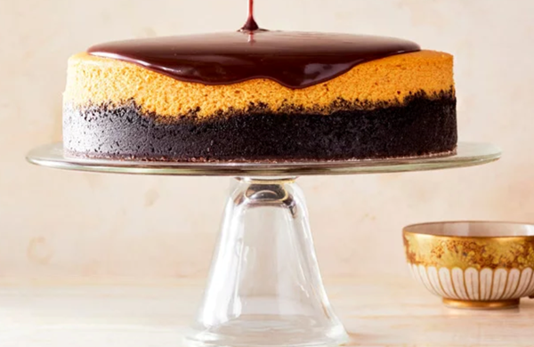 Pumpkin-chocolate cheesecake