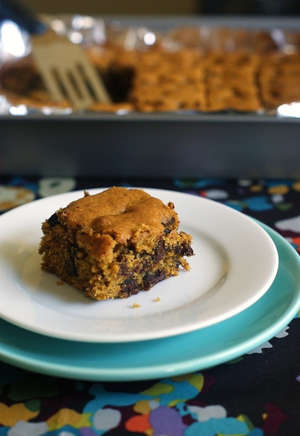 Pumpkin chocolate chip bars