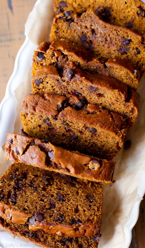 Pumpkin chocolate chip bread