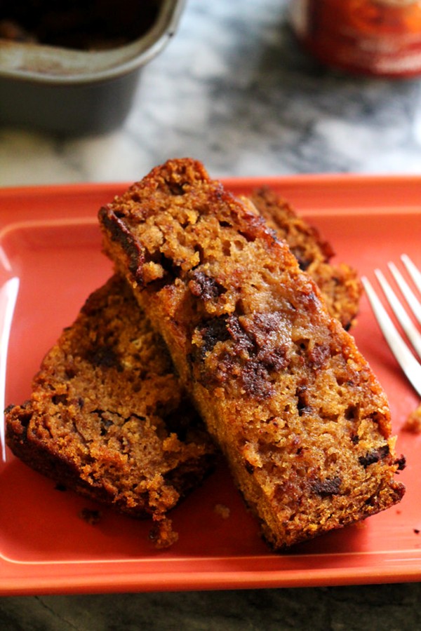 Pumpkin chocolate chunk bread