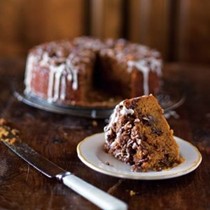 Pumpkin coffeecake with brown sugar-pecan streusel