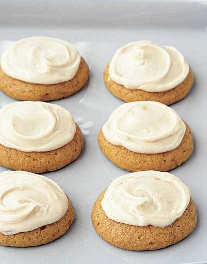 Pumpkin cookies with brown-butter icing