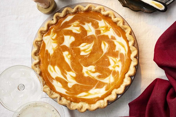 Pumpkin-cream cheese pie