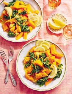 Pumpkin, ginger & spinach curry