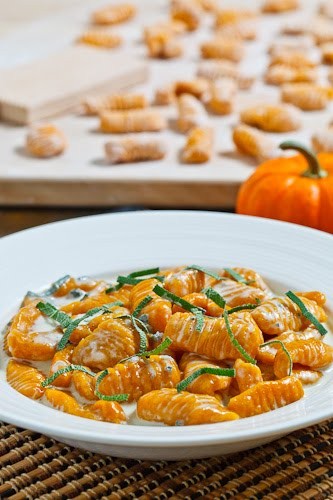 Pumpkin gnocchi in a creamy Gorgonzola sauce