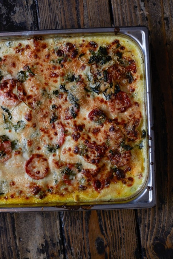 Pumpkin, Gorgonzola and watercress lasagne