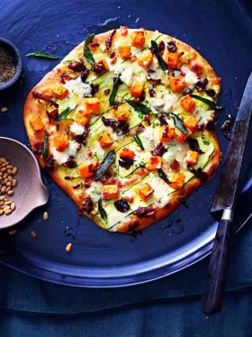 Pumpkin, Gorgonzola, sage and pine nut pizza