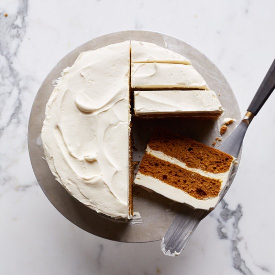Pumpkin layer cake with mascarpone frosting
