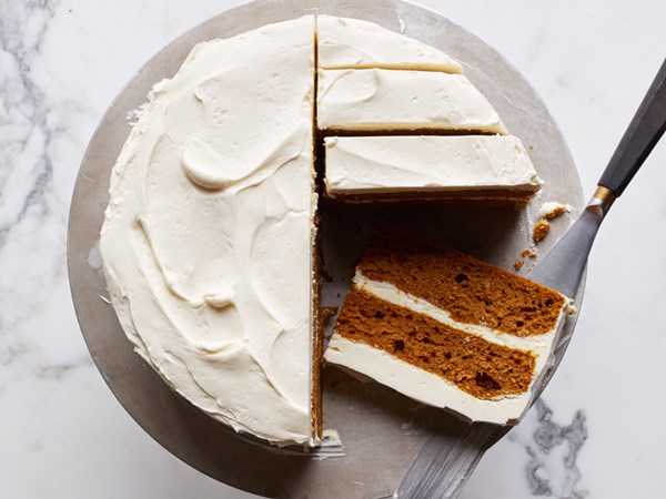 Pumpkin layer cake with mascarpone frosting