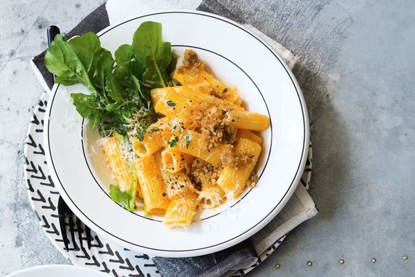 Pumpkin, lemon & thyme pasta