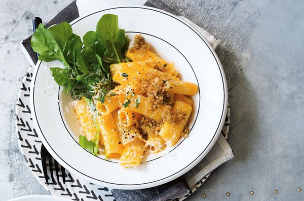 Pumpkin, lemon thyme and pecorino pasta