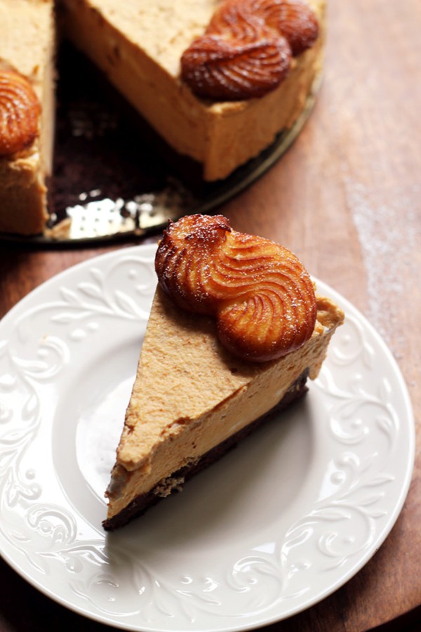 Pumpkin mousse cruller black-bottomed tart