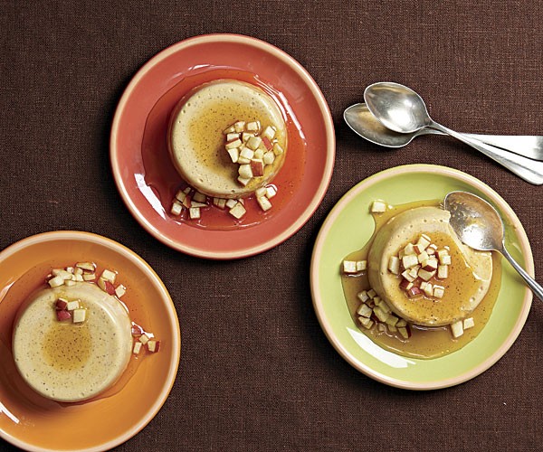 Pumpkin panna cotta with apple cider sauce