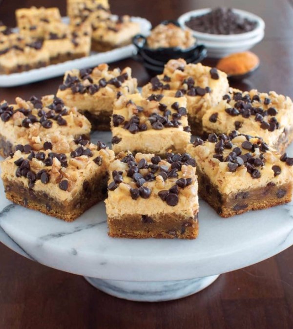 Pumpkin peanut butter cheesecake blondies