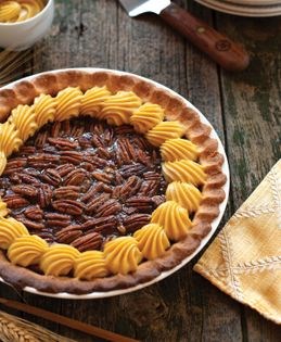 Pumpkin pecan pie