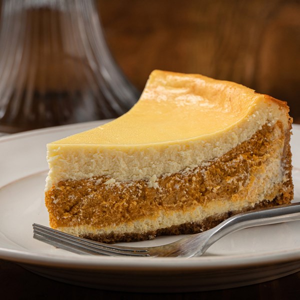 Pumpkin pie layered cheesecake