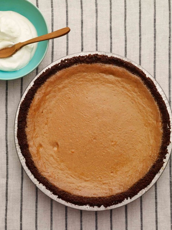 Pumpkin pie with Brownie Brittle crust