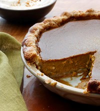 Pumpkin pie with hazelnut mousse