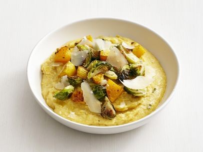Pumpkin polenta with vegetables