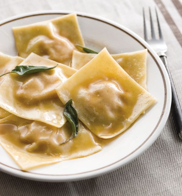 Pumpkin ravioli with sage butter
