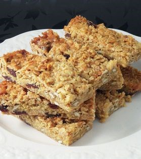 Pumpkin seed and cranberry flapjack