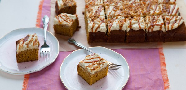 Pumpkin sheet cake with brown butter frosting