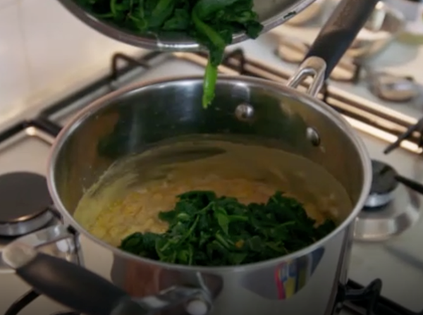 Pumpkin shoots with peanut butter (Muboora une dovi) [Dorothy Johnson]