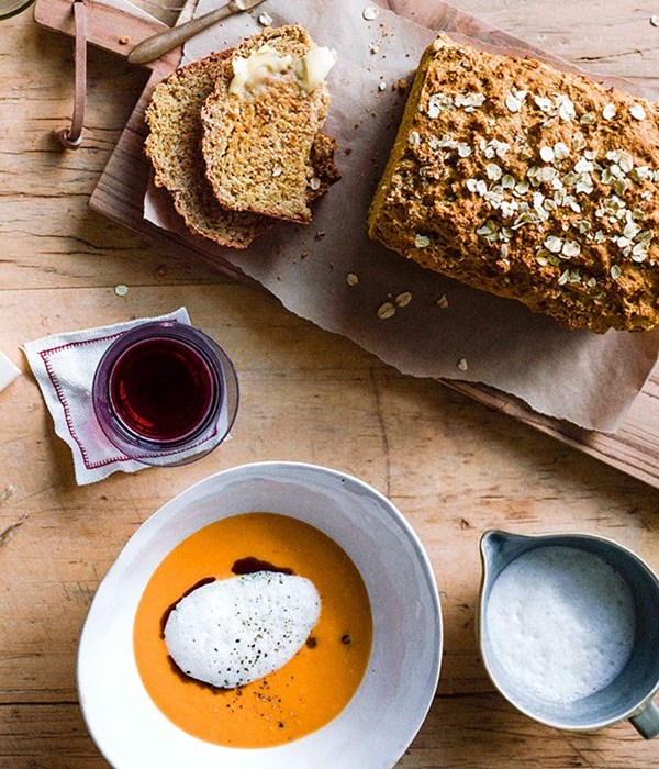 Pumpkin soup with ginger milk [Brett Graham]