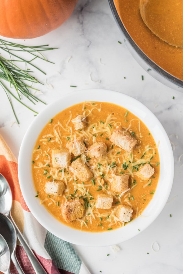 Pumpkin soup with Gruyere