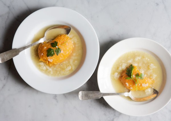 Pumpkin soup with Gruyère